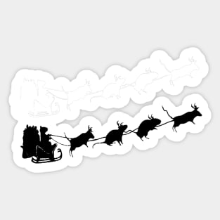 Santa Mouse silhouette art Sticker